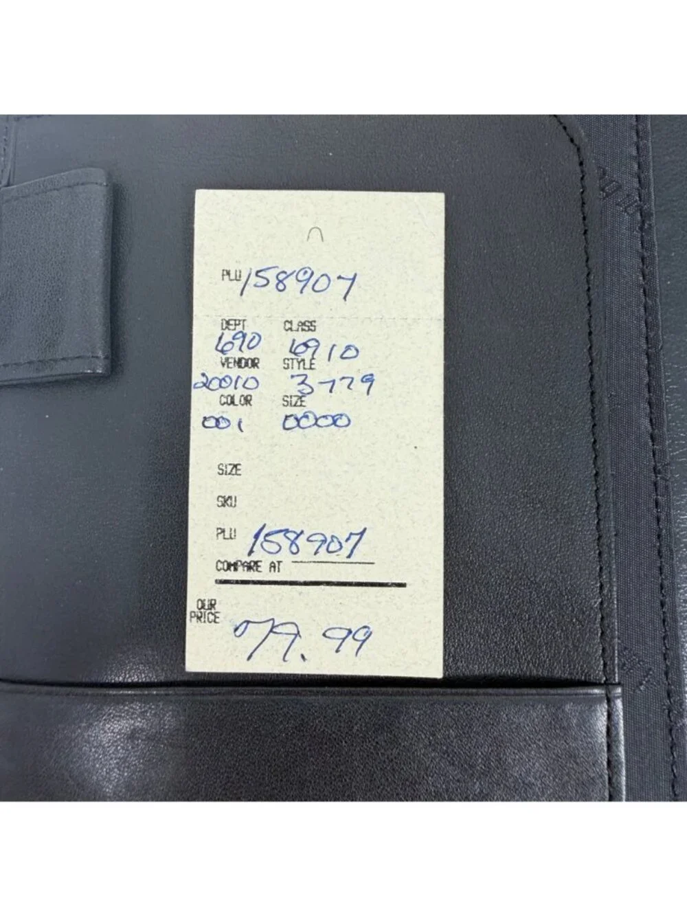 New Vintage Carlo Amboldi Black Italian Leather Day Planner